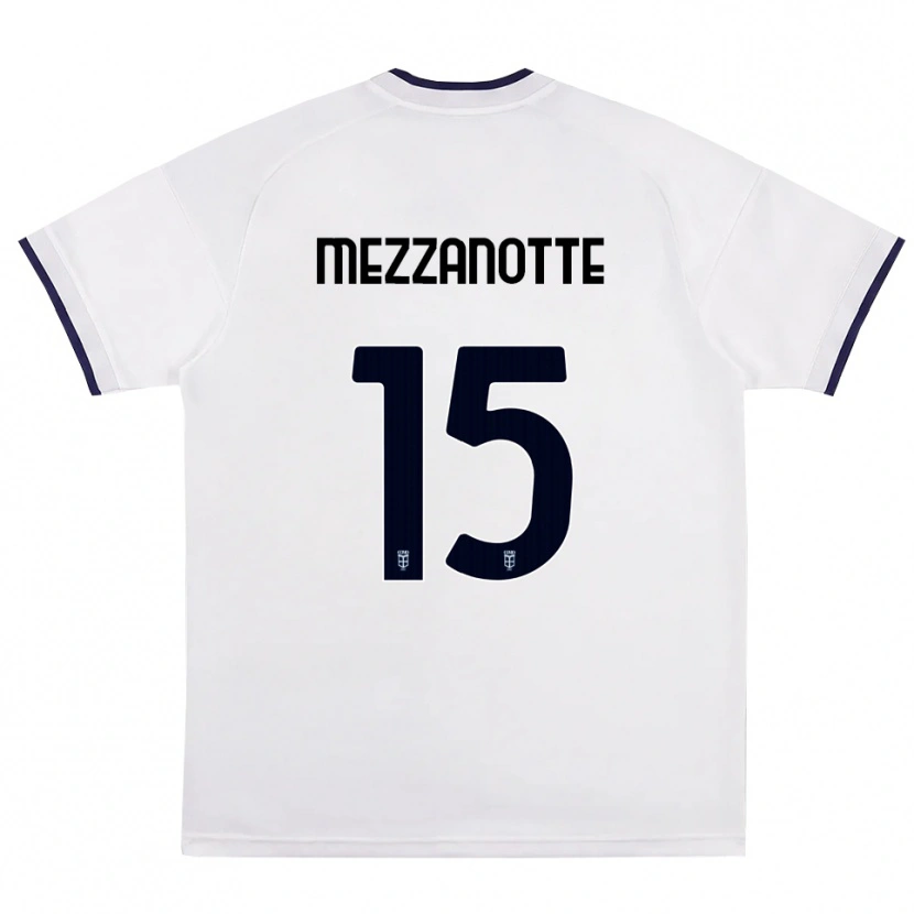Danxen Bambino Maglia Davide Mezzanotte #15 Bianco Rosso Blu Reale Kit Gara Away 2026/27 Maglietta