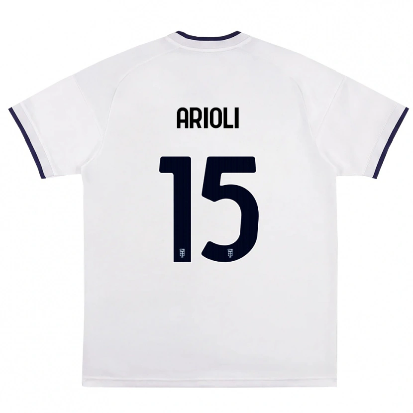 Danxen Bambino Maglia Mattia Arioli #15 Bianco Rosso Blu Reale Kit Gara Away 2026/27 Maglietta