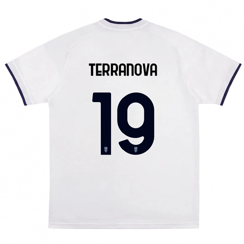 Danxen Bambino Maglia Mattia Terranova #19 Bianco Rosso Blu Reale Kit Gara Away 2026/27 Maglietta