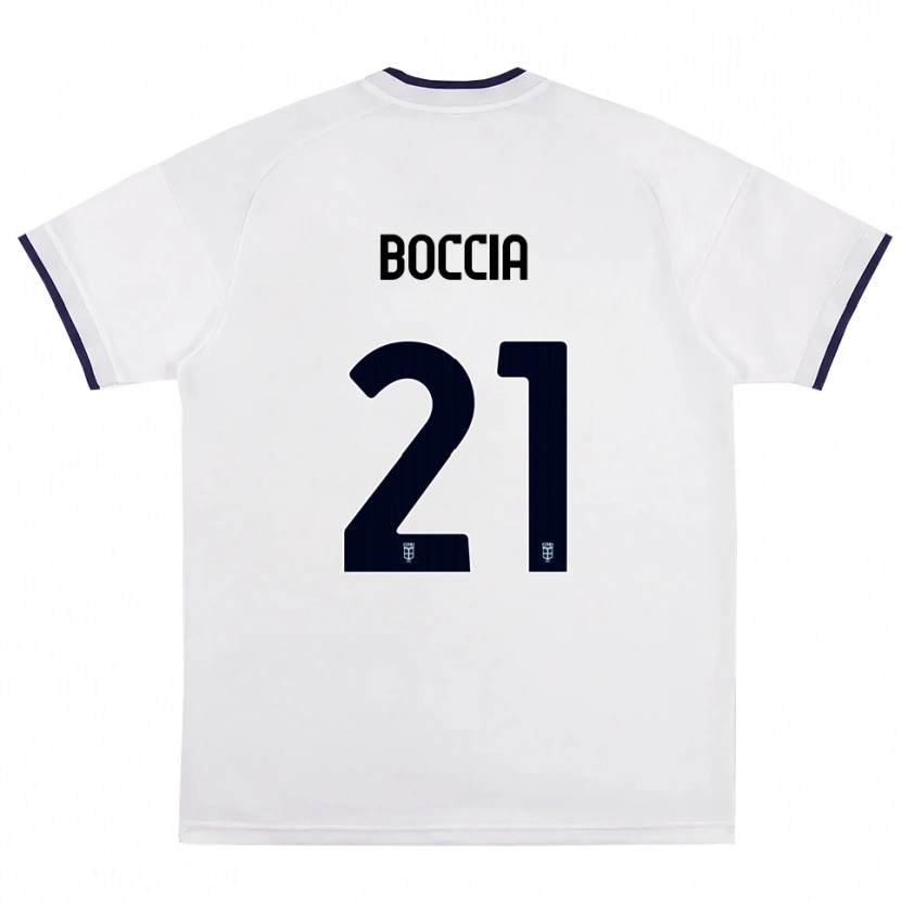 Danxen Bambino Maglia Thomas Boccia #21 Bianco Rosso Blu Reale Kit Gara Away 2026/27 Maglietta
