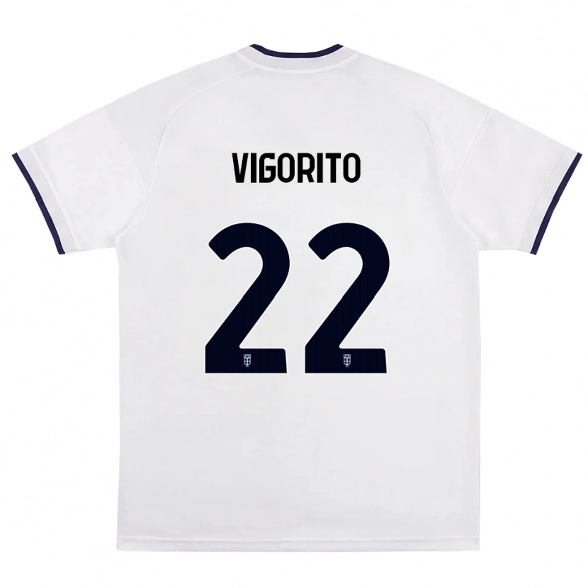Danxen Bambino Maglia Mauro Vigorito #22 Bianco Rosso Blu Reale Kit Gara Away 2026/27 Maglietta