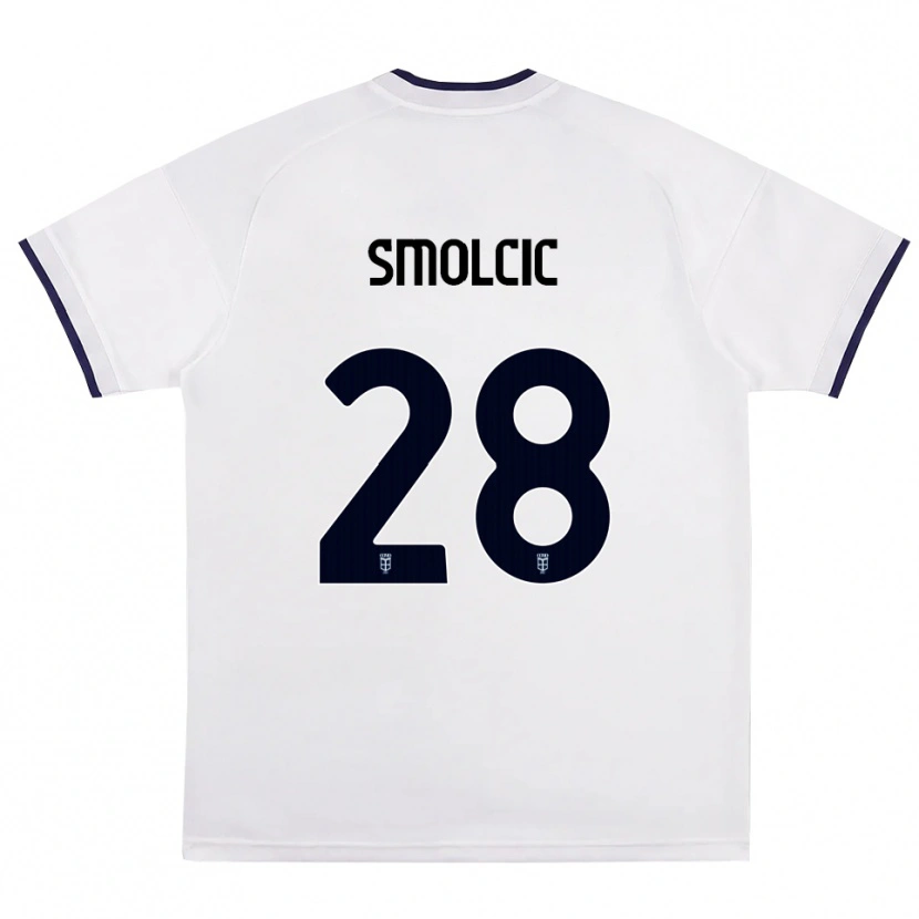 Danxen Bambino Maglia Ivan Smolcic #28 Bianco Rosso Blu Reale Kit Gara Away 2026/27 Maglietta
