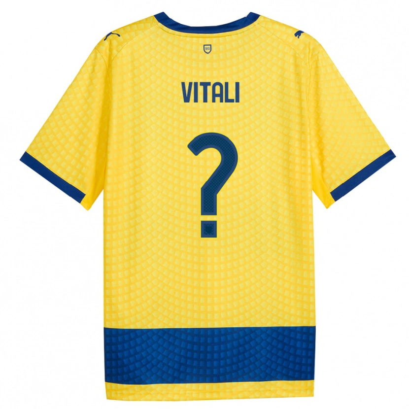 Danxen Bambino Maglia Lorenzo Vitali #0 Giallo Blu Nero Kit Gara Away 2026/27 Maglietta