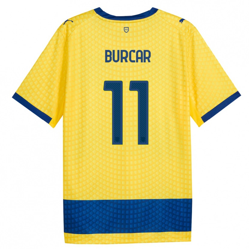 Danxen Bambino Maglia Andrija Burcar #11 Giallo Blu Nero Kit Gara Away 2026/27 Maglietta