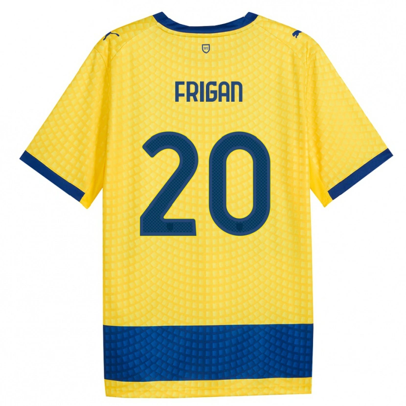 Danxen Bambino Maglia Matija Frigan #20 Giallo Blu Nero Kit Gara Away 2026/27 Maglietta