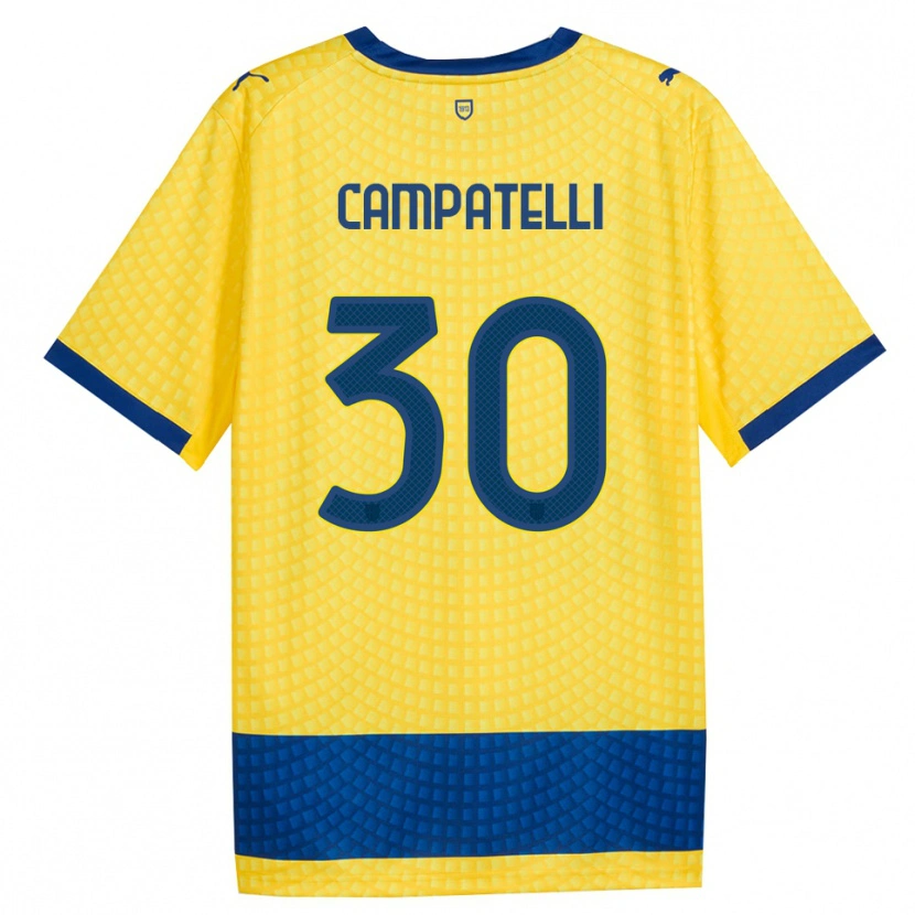 Danxen Bambino Maglia Marco Campatelli #30 Giallo Blu Nero Kit Gara Away 2026/27 Maglietta
