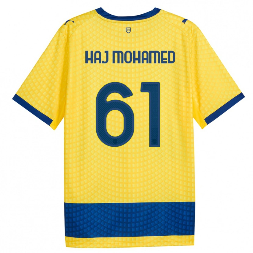 Danxen Bambino Maglia Anas Haj Mohamed #61 Giallo Blu Nero Kit Gara Away 2026/27 Maglietta