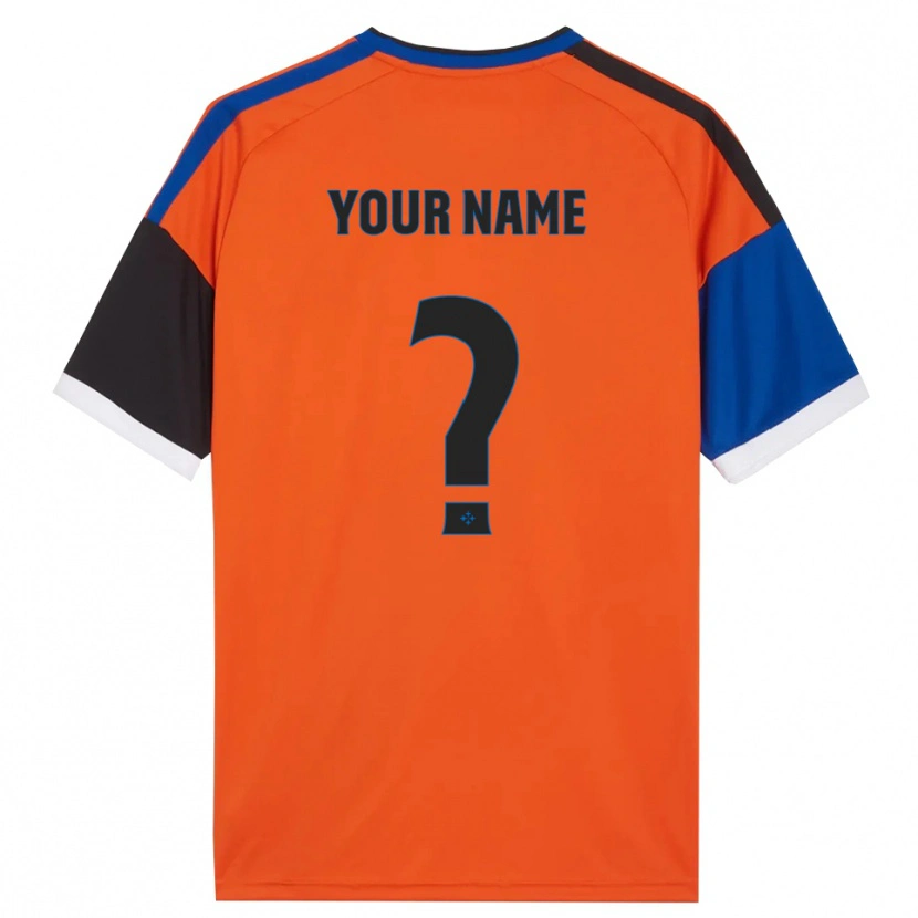 Danxen Bambino Maglia Il Tuo Nome #0 Arancione Blu Nero Bianco Kit Gara Away 2026/27 Maglietta