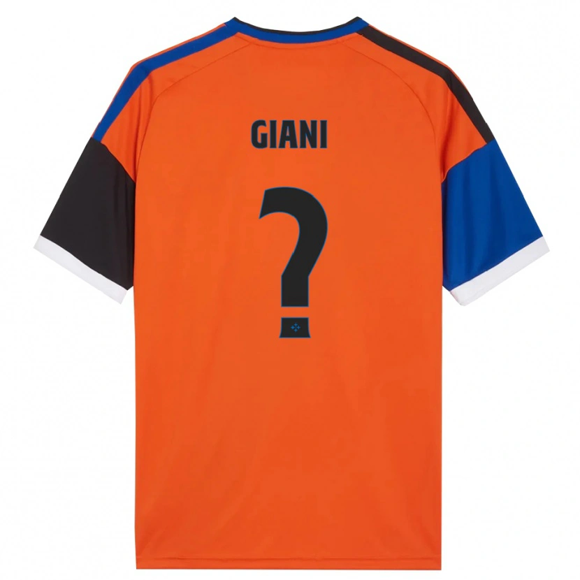 Danxen Bambino Maglia Elia Giani #0 Arancione Blu Nero Bianco Kit Gara Away 2026/27 Maglietta