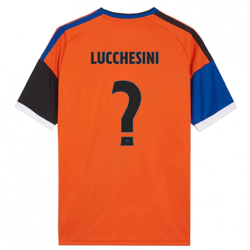 Danxen Bambino Maglia Francesco Lucchesini #0 Arancione Blu Nero Bianco Kit Gara Away 2026/27 Maglietta