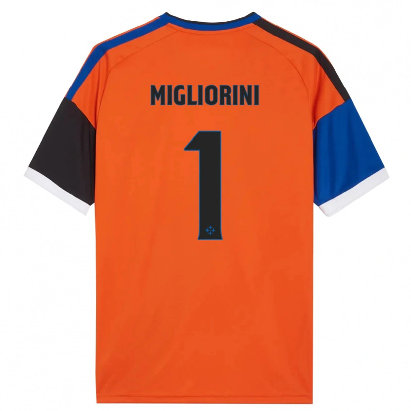 Danxen Bambino Maglia Niccolò Migliorini #1 Arancione Blu Nero Bianco Kit Gara Away 2026/27 Maglietta