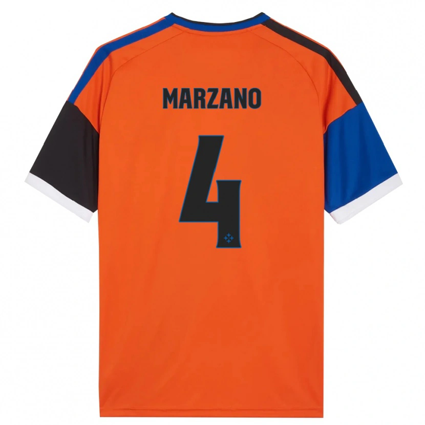 Danxen Bambino Maglia Michelangelo Marzano #4 Arancione Blu Nero Bianco Kit Gara Away 2026/27 Maglietta