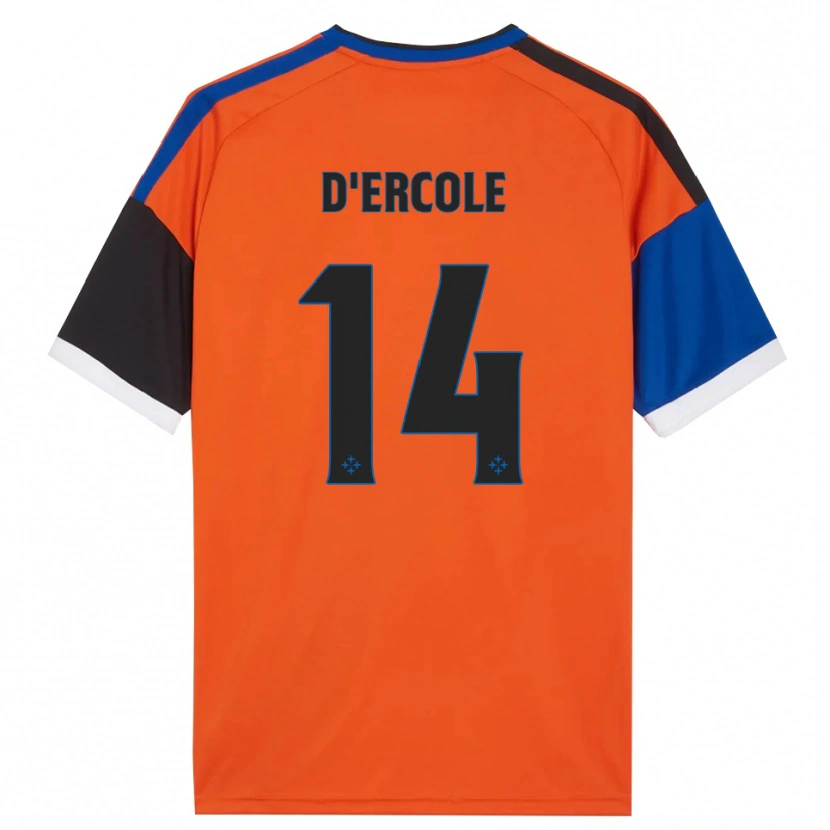 Danxen Bambino Maglia Enrico D'ercole #14 Arancione Blu Nero Bianco Kit Gara Away 2026/27 Maglietta