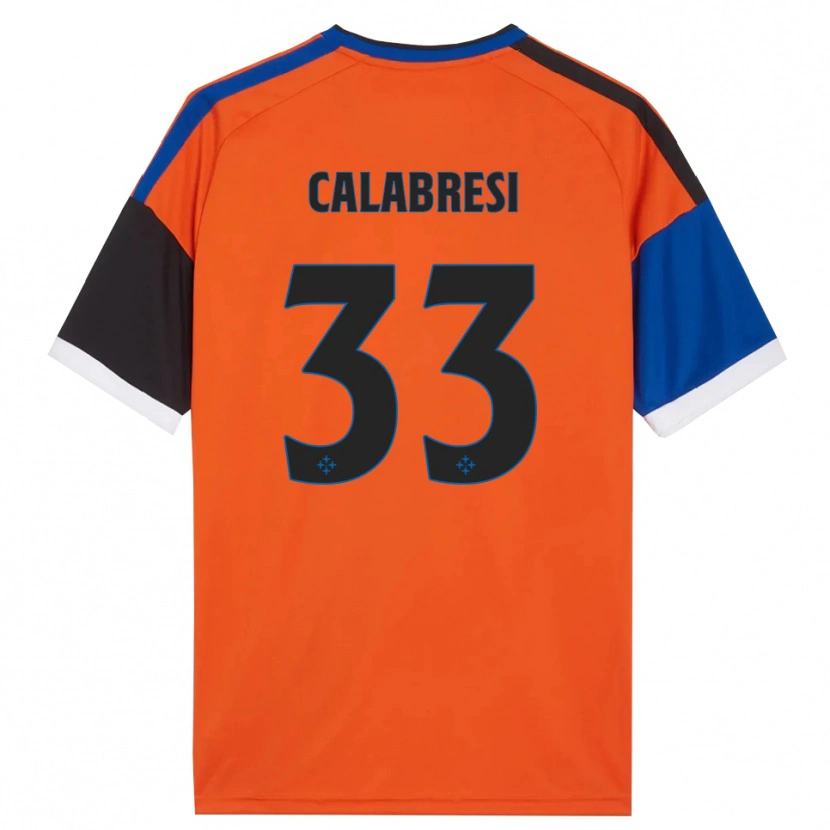 Danxen Bambino Maglia Arturo Calabresi #33 Arancione Blu Nero Bianco Kit Gara Away 2026/27 Maglietta