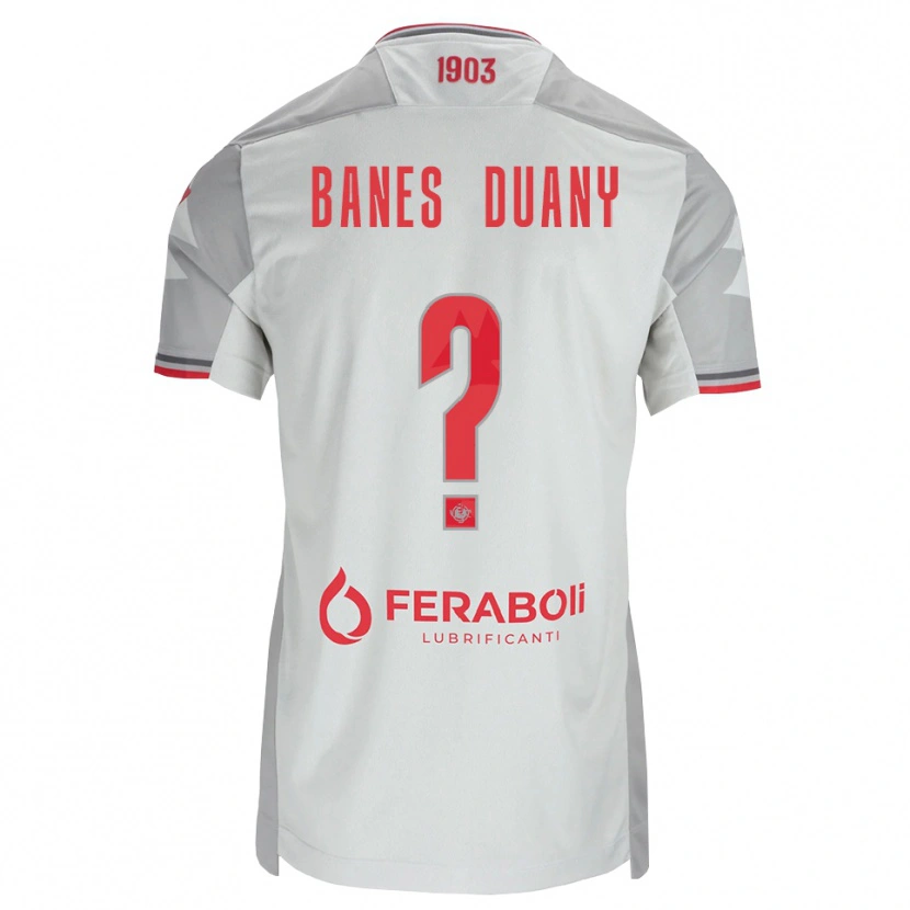 Danxen Bambino Maglia Alessandro Banes Duany #0 Grigio Bianco Rosso Kit Gara Away 2026/27 Maglietta