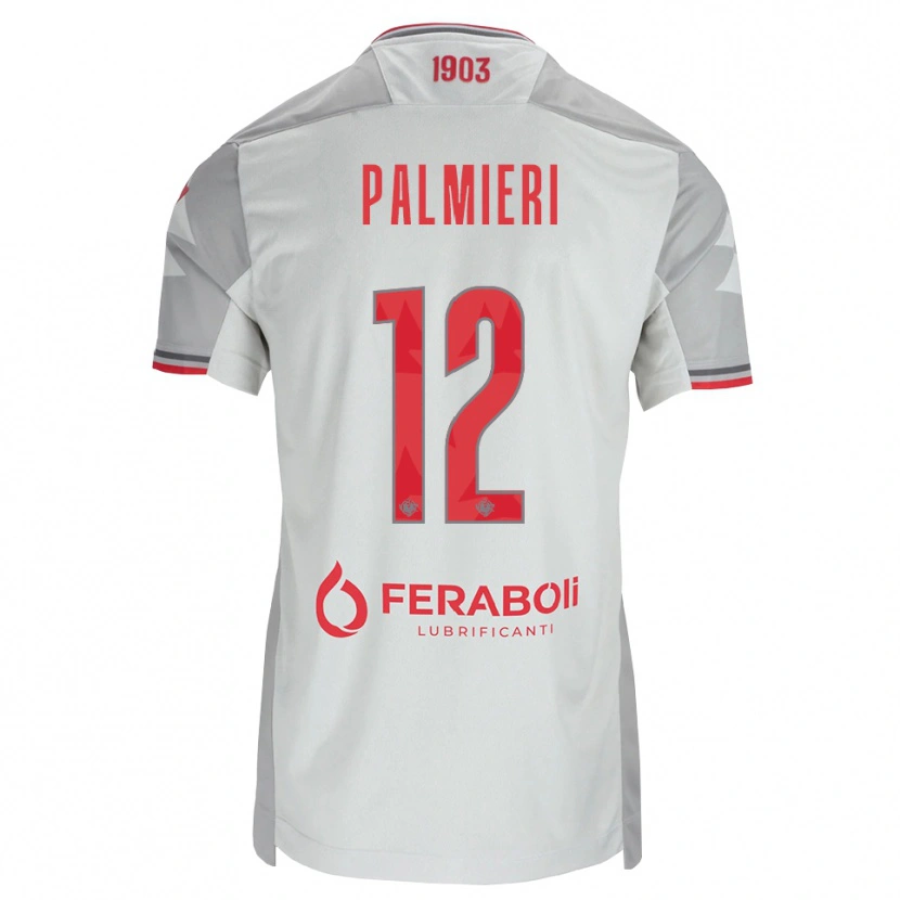 Danxen Bambino Maglia Cristian Palmieri #12 Grigio Bianco Rosso Kit Gara Away 2026/27 Maglietta