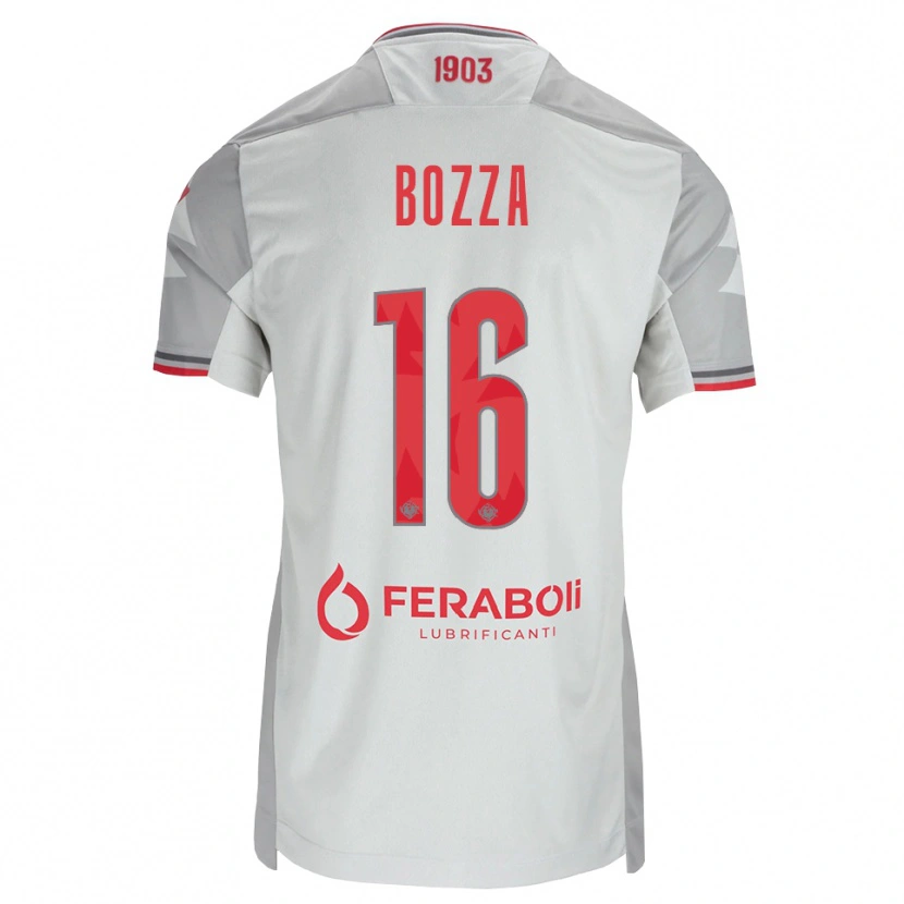 Danxen Bambino Maglia Mattia Bozza #16 Grigio Bianco Rosso Kit Gara Away 2026/27 Maglietta