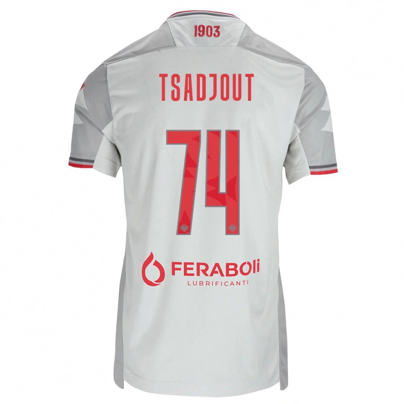 Danxen Bambino Maglia Frank Tsadjout #74 Grigio Bianco Rosso Kit Gara Away 2026/27 Maglietta