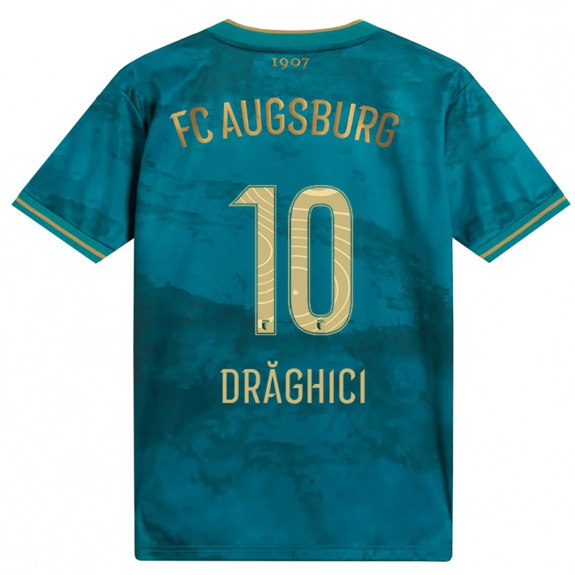 Danxen Bambino Maglia Robert Drăghici #10 Verde Marrone Kit Gara Away 2026/27 Maglietta