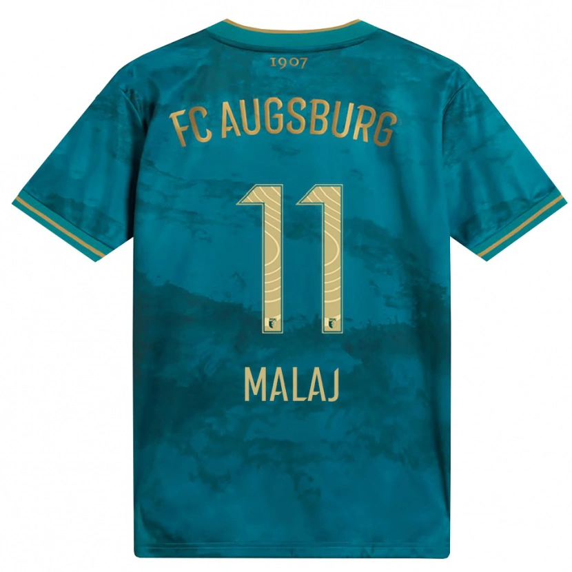 Danxen Bambino Maglia Aris Malaj #11 Verde Marrone Kit Gara Away 2026/27 Maglietta