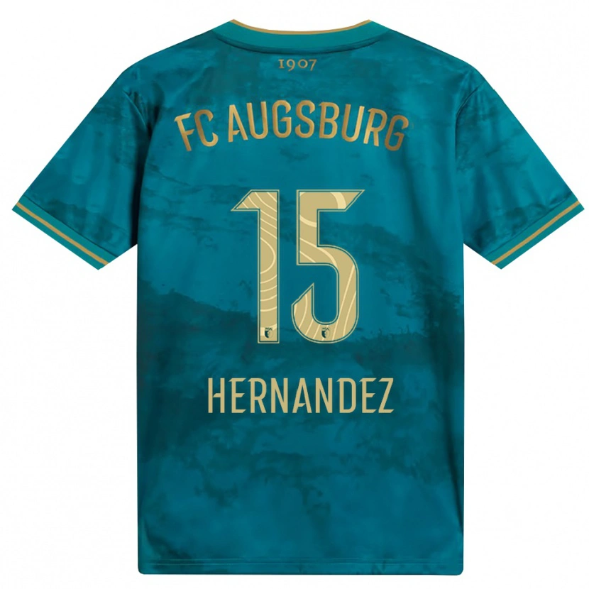 Danxen Bambino Maglia Saidu Hernandez #15 Verde Marrone Kit Gara Away 2026/27 Maglietta