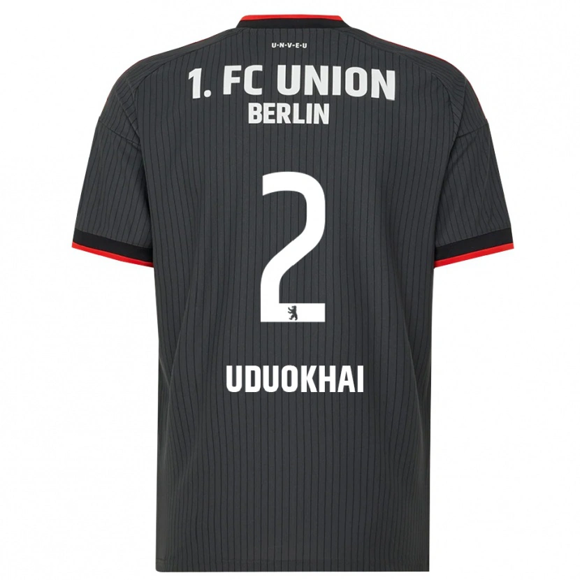 Danxen Bambino Maglia Felix Uduokhai #2 Nero Bianco Rosso Kit Gara Away 2026/27 Maglietta