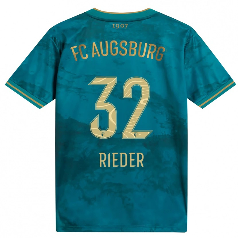 Danxen Bambino Maglia Fabian Rieder #32 Verde Marrone Kit Gara Away 2026/27 Maglietta