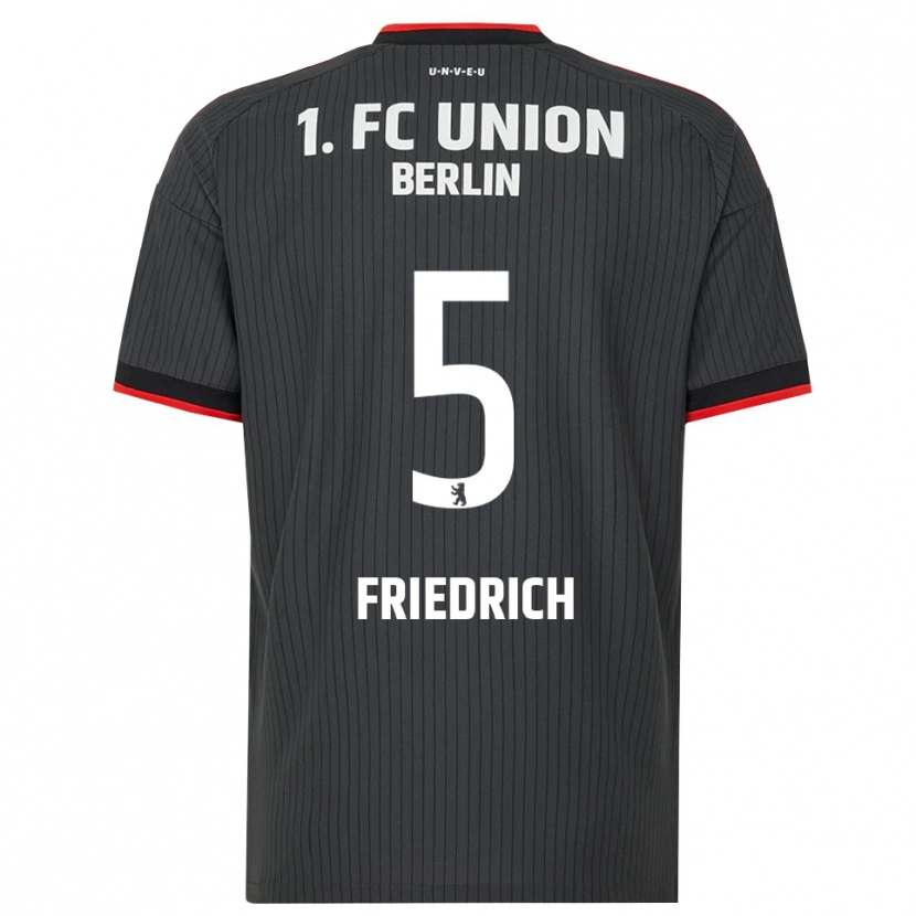 Danxen Bambino Maglia Marvin Friedrich #5 Nero Bianco Rosso Kit Gara Away 2026/27 Maglietta