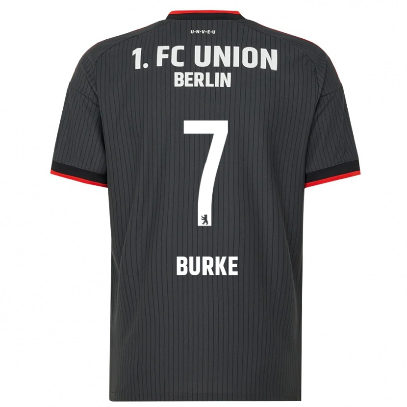 Danxen Bambino Maglia Oliver Burke #7 Nero Bianco Rosso Kit Gara Away 2026/27 Maglietta
