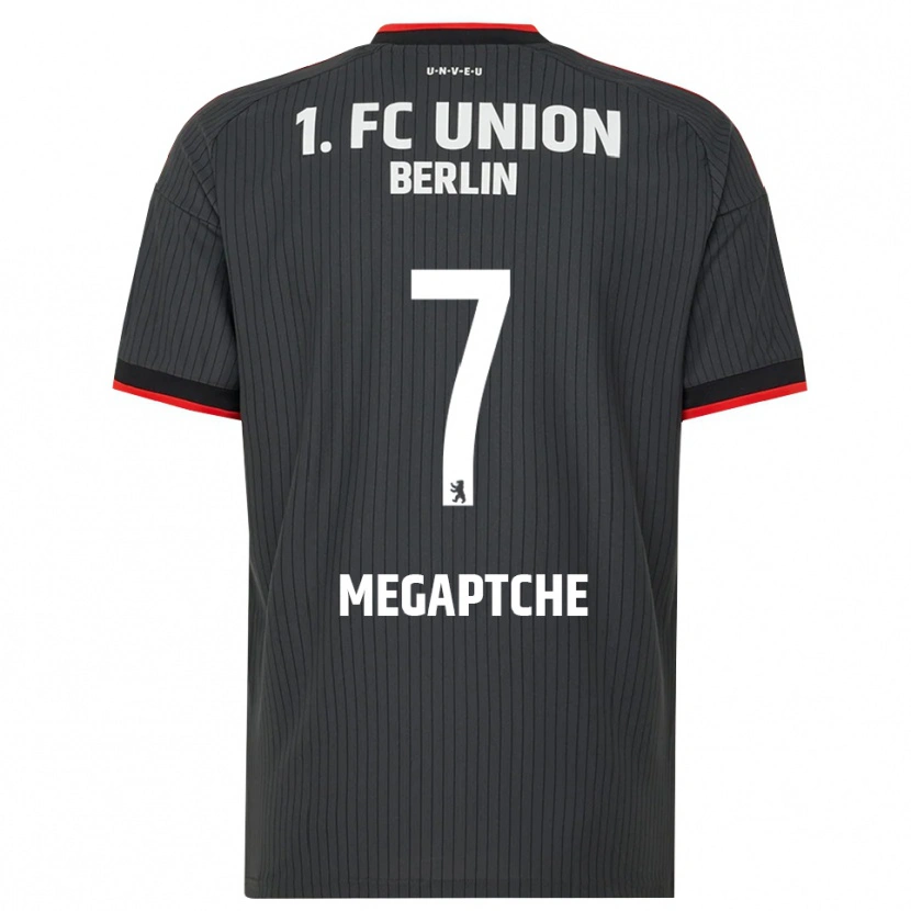 Danxen Bambino Maglia Yann Megaptche #7 Nero Bianco Rosso Kit Gara Away 2026/27 Maglietta