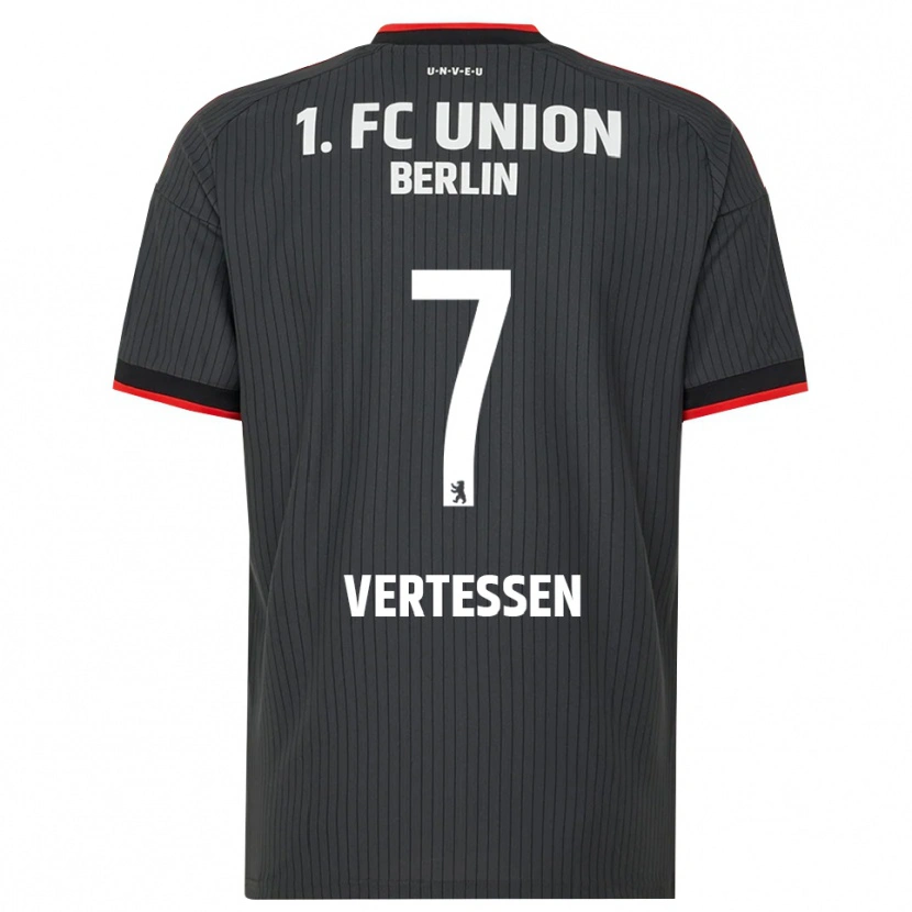 Danxen Bambino Maglia Yorbe Vertessen #7 Nero Bianco Rosso Kit Gara Away 2026/27 Maglietta