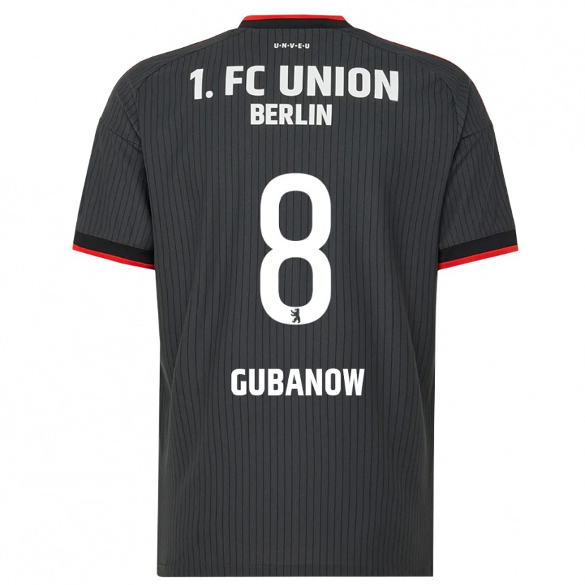 Danxen Bambino Maglia Oskar Gubanow #8 Nero Bianco Rosso Kit Gara Away 2026/27 Maglietta