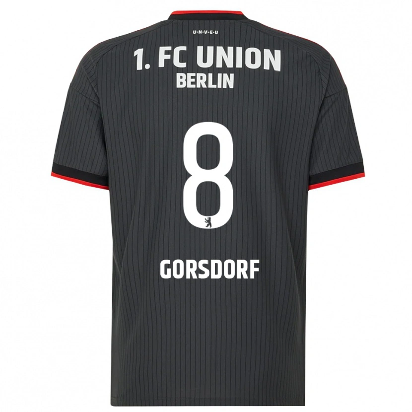 Danxen Bambino Maglia Lisa Görsdorf #8 Nero Bianco Rosso Kit Gara Away 2026/27 Maglietta