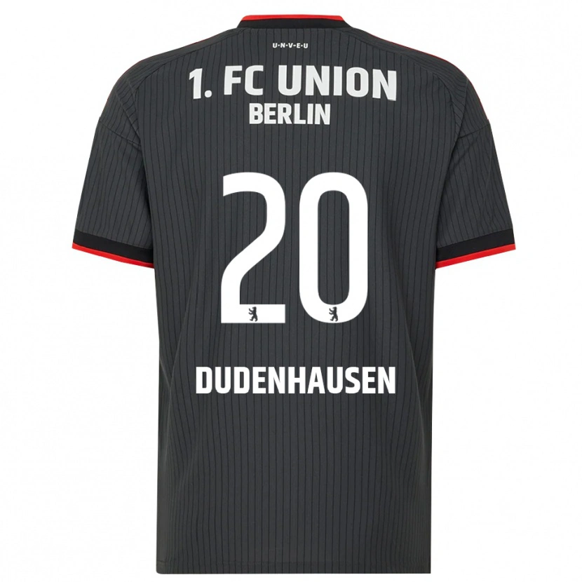 Danxen Bambino Maglia Nicolas Dudenhausen #20 Nero Bianco Rosso Kit Gara Away 2026/27 Maglietta