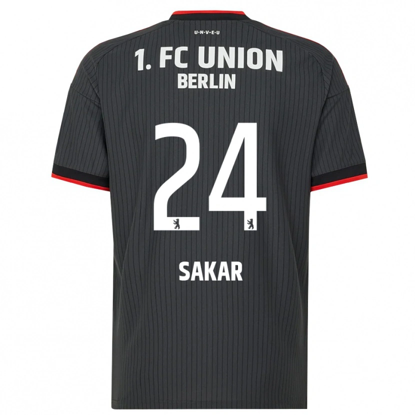 Danxen Bambino Maglia Fatma Sakar #24 Nero Bianco Rosso Kit Gara Away 2026/27 Maglietta