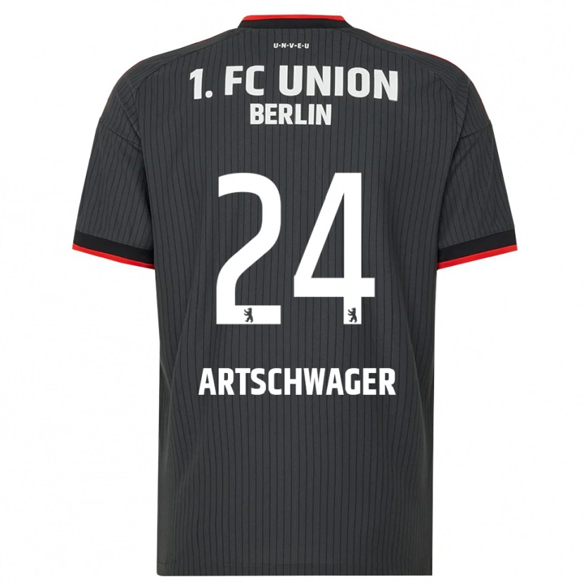 Danxen Bambino Maglia Finn Artschwager #24 Nero Bianco Rosso Kit Gara Away 2026/27 Maglietta
