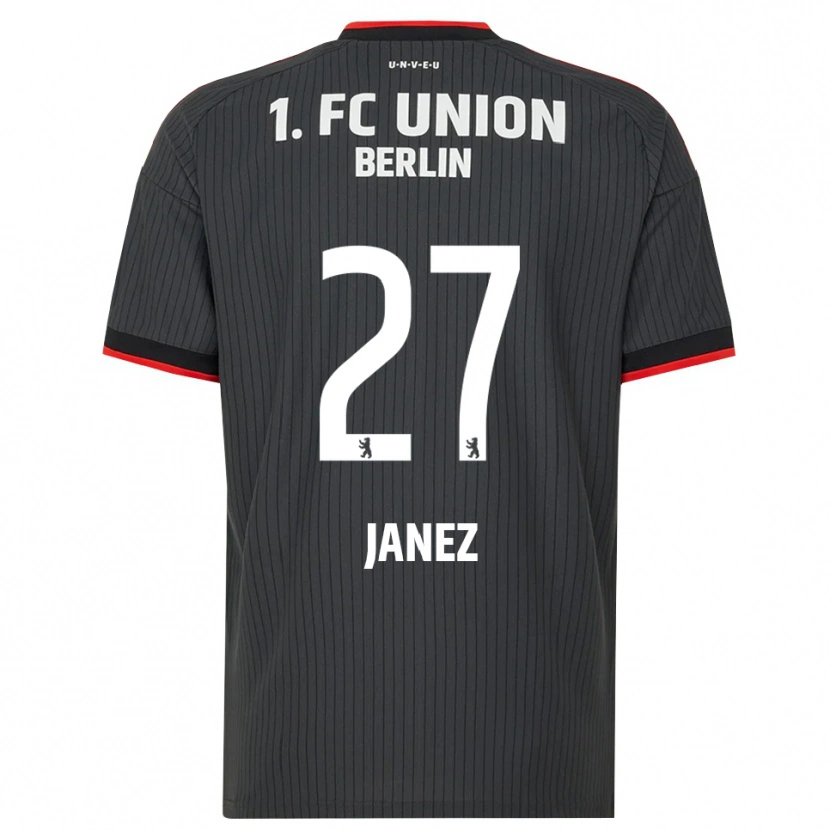 Danxen Bambino Maglia Korina Janež #27 Nero Bianco Rosso Kit Gara Away 2026/27 Maglietta