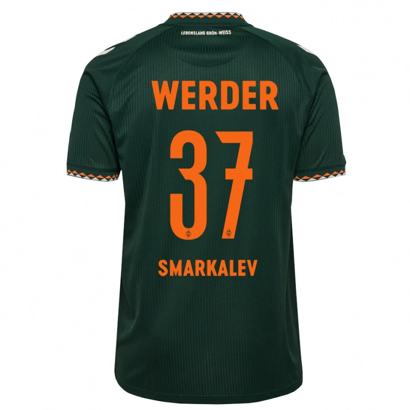 Danxen Bambino Maglia Stefan Smarkalev #37 Verde Scuro Arancione Bianco Kit Gara Away 2026/27 Maglietta