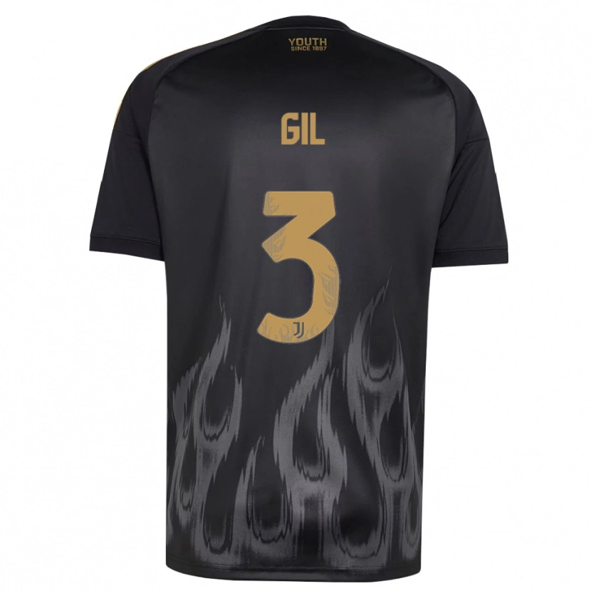 Danxen Bambino Maglia Javier Gil #3 Nero Marrone Kit Gara Third 2026/27 Maglietta