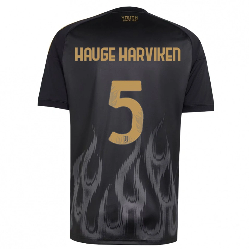 Danxen Bambino Maglia Mathilde Hauge Harviken #5 Nero Marrone Kit Gara Third 2026/27 Maglietta