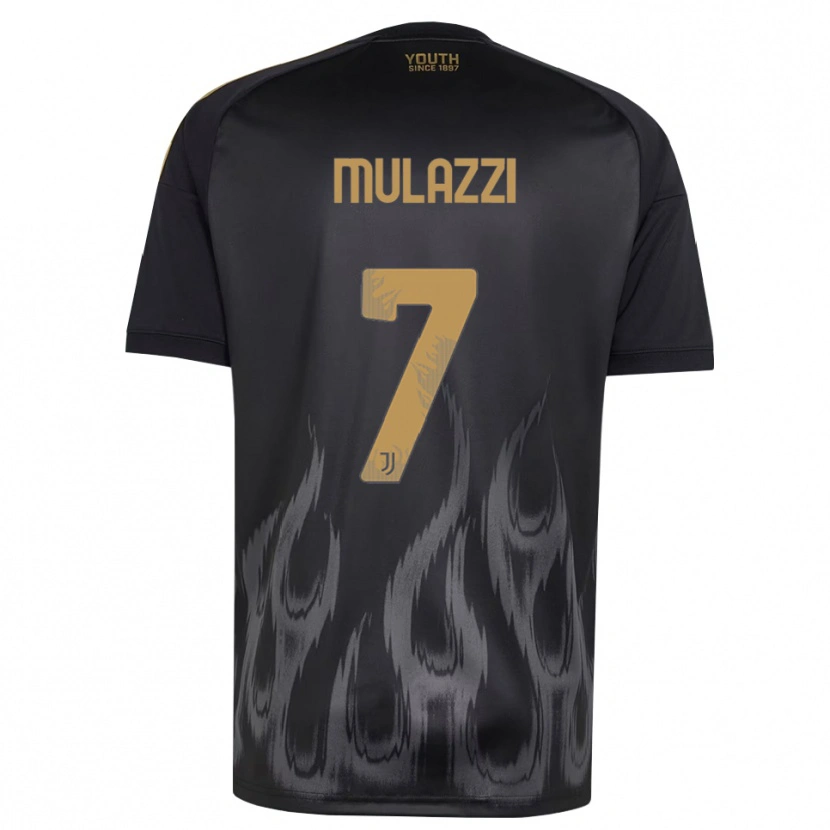 Danxen Bambino Maglia Gabriele Mulazzi #7 Nero Marrone Kit Gara Third 2026/27 Maglietta