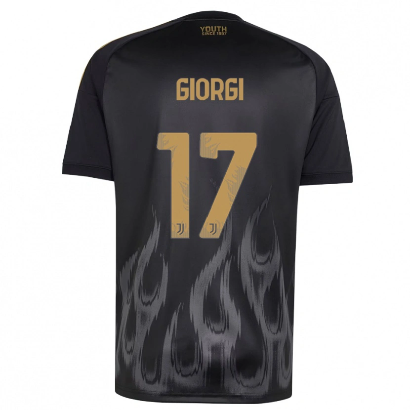Danxen Bambino Maglia Lorenzo Giorgi #17 Nero Marrone Kit Gara Third 2026/27 Maglietta