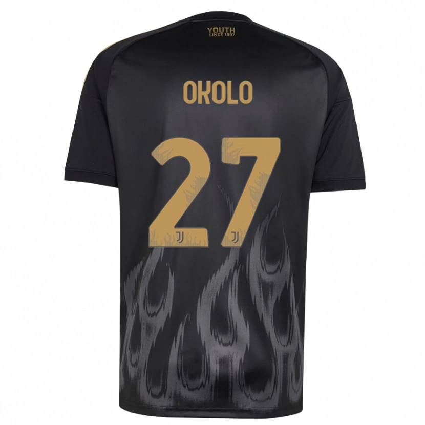Danxen Bambino Maglia Daniel Okolo #27 Nero Marrone Kit Gara Third 2026/27 Maglietta
