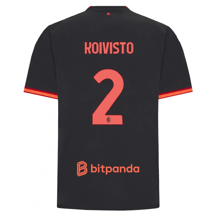 Danxen Bambino Maglia Emma Koivisto #2 Rosso Nero Kit Gara Third 2026/27 Maglietta