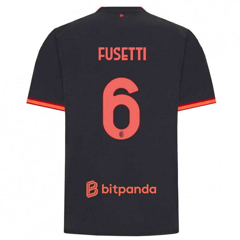Danxen Bambino Maglia Laura Fusetti #6 Rosso Nero Kit Gara Third 2026/27 Maglietta
