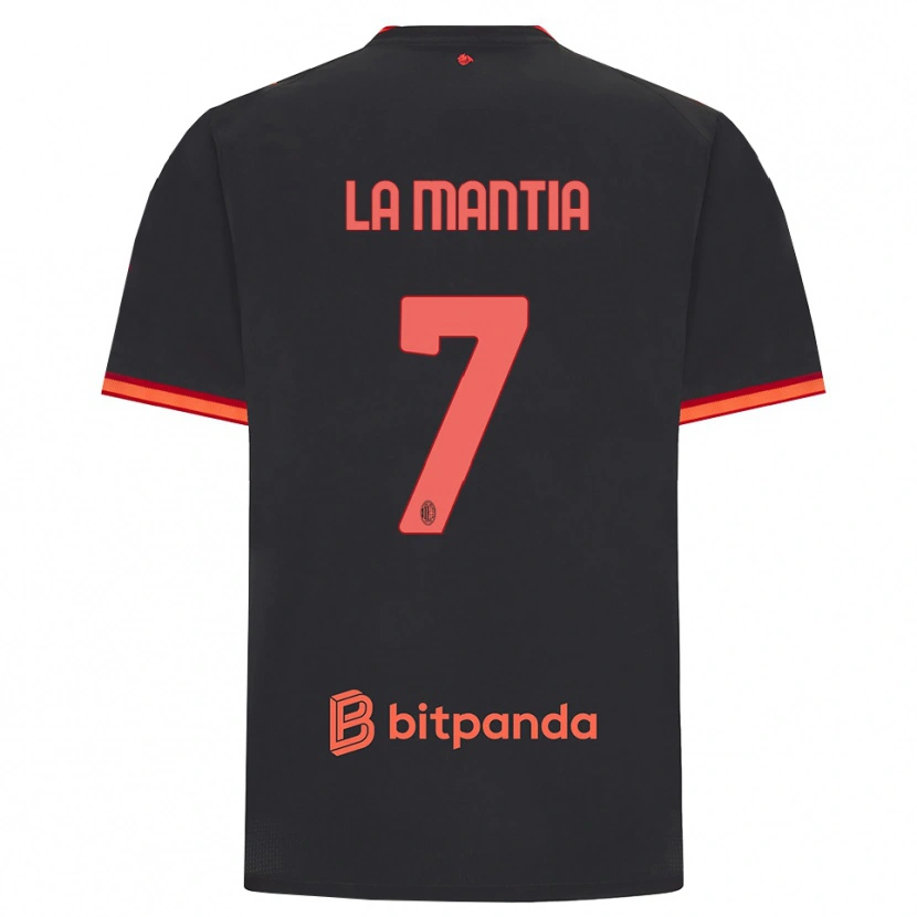 Danxen Bambino Maglia Simon La Mantia #7 Rosso Nero Kit Gara Third 2026/27 Maglietta