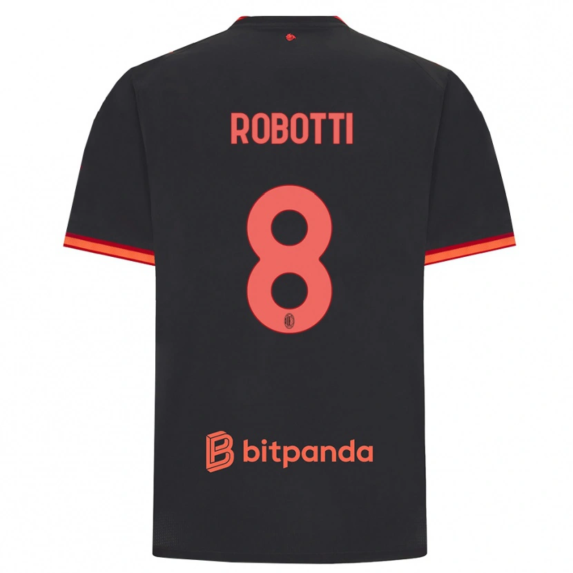 Danxen Bambino Maglia Giovanni Robotti #8 Rosso Nero Kit Gara Third 2026/27 Maglietta