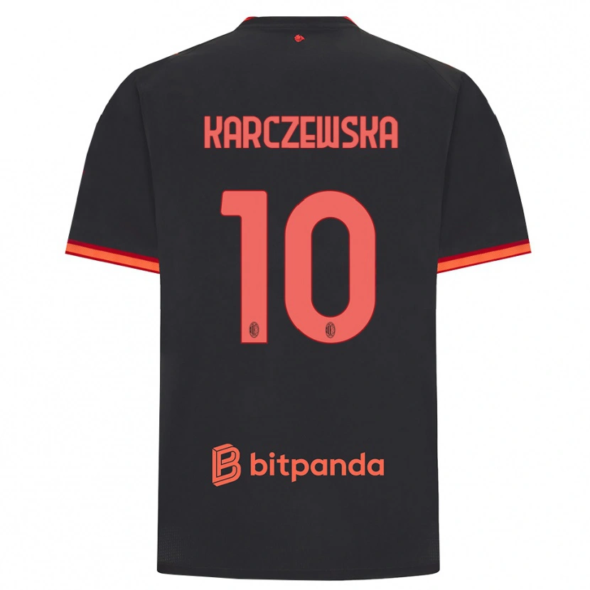 Danxen Bambino Maglia Nikola Karczewska #10 Rosso Nero Kit Gara Third 2026/27 Maglietta