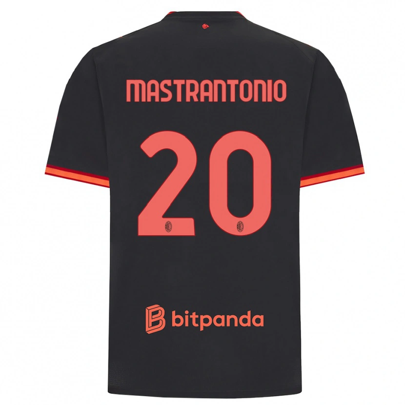Danxen Bambino Maglia Davide Mastrantonio #20 Rosso Nero Kit Gara Third 2026/27 Maglietta
