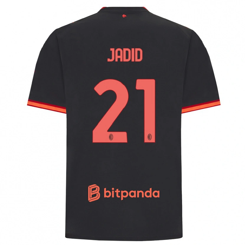 Danxen Bambino Maglia Akram Jadid #21 Rosso Nero Kit Gara Third 2026/27 Maglietta